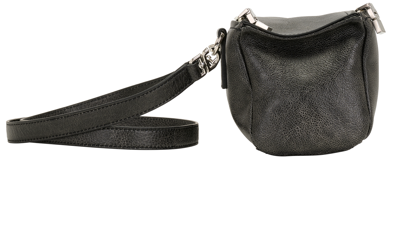 Mini Pandora Box Bag, &pound;395, Handbags, Grey, Leather, Side view